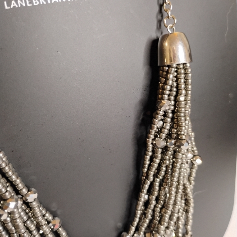 NWT Lane Bryant Silver Tone Seed Bead Multi Strand Necklace - Picture 3 of 8